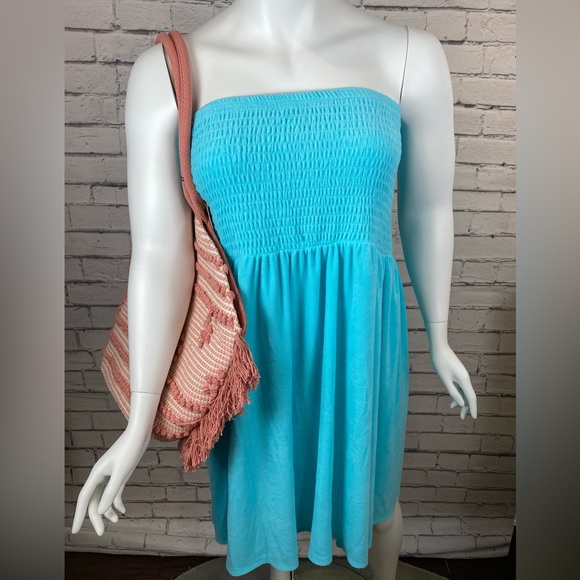 NWT Torrid Blue Beach Coverup Smocked Dress size 5x - Picture 2 of 8